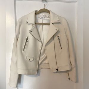 Mango brand Cream colored motorcycle jacket